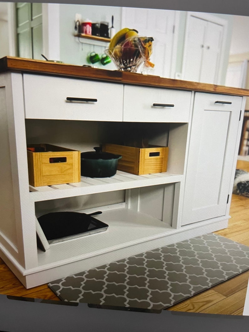 Custom Butcher Block Kitchen Island with Seating & Storage | Handmade Solid Wood Kitchen Island | AmazPromo