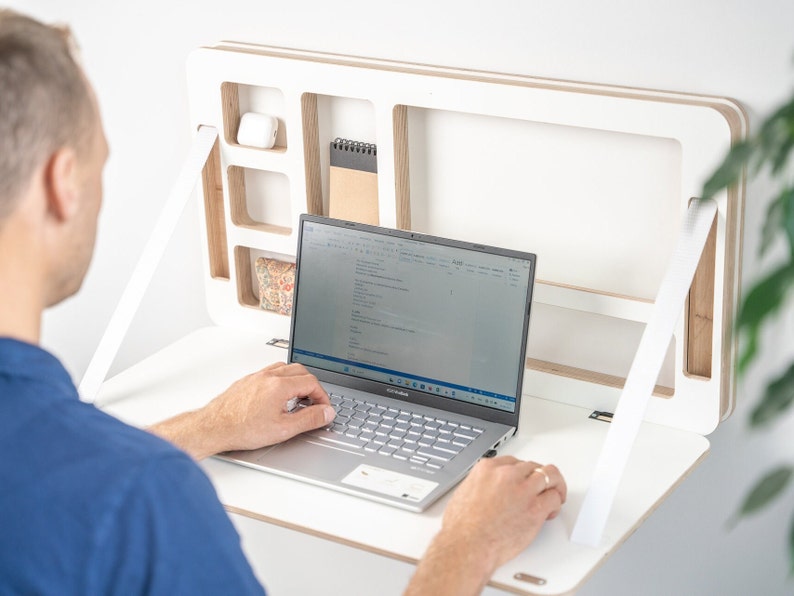 Space-Saving Murphy Desk by FunctionSitelv – Minimalist Wall-Mounted Floating Workstation | AmazPromo