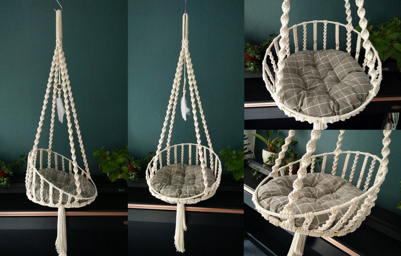 Macrame Cat Hammock Bed – Boho Hanging Cat Swing Chair, Handwoven Pet Hammock for Cats & Small Pet extra image