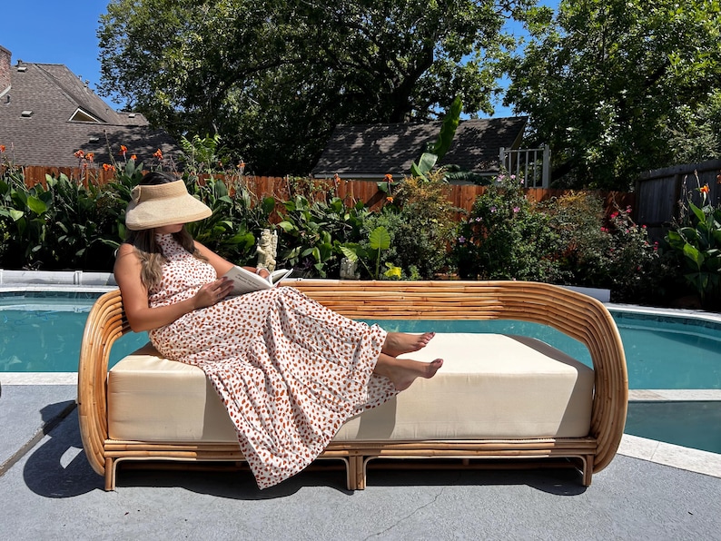 Handcrafted Natural Rattan Sofa with Plush Cushions | Eco-Friendly Outdoor & Indoor Lounge Furniture | AmazPromo