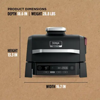 Ninja Woodfire Outdoor Grill & Smoker – 4-in-1 Electric BBQ Grill with Real Woodfire Flavor, Smoker extra image