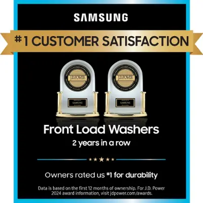 Samsung 5.0 Cu. Ft. Smart Front Load Washer with Steam, Super Speed Wash & Wi-Fi – High-Efficiency | AmazPromo