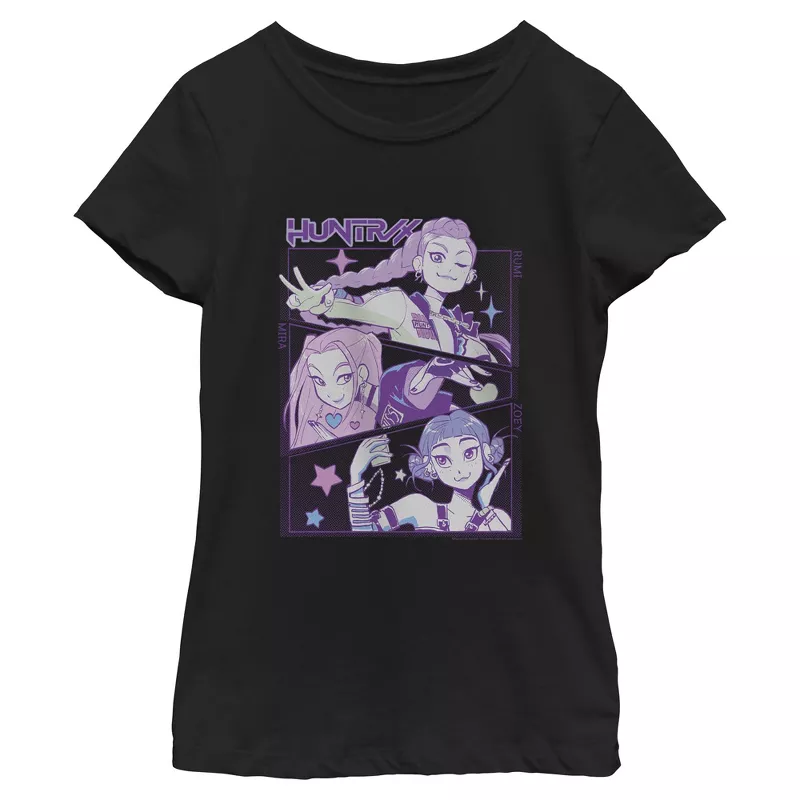 Girls K-Pop Demon Hunters Huntrix Graphic T-Shirt – Official Netflix Anime Idol Tee Featuring Rumi | AmazPromo