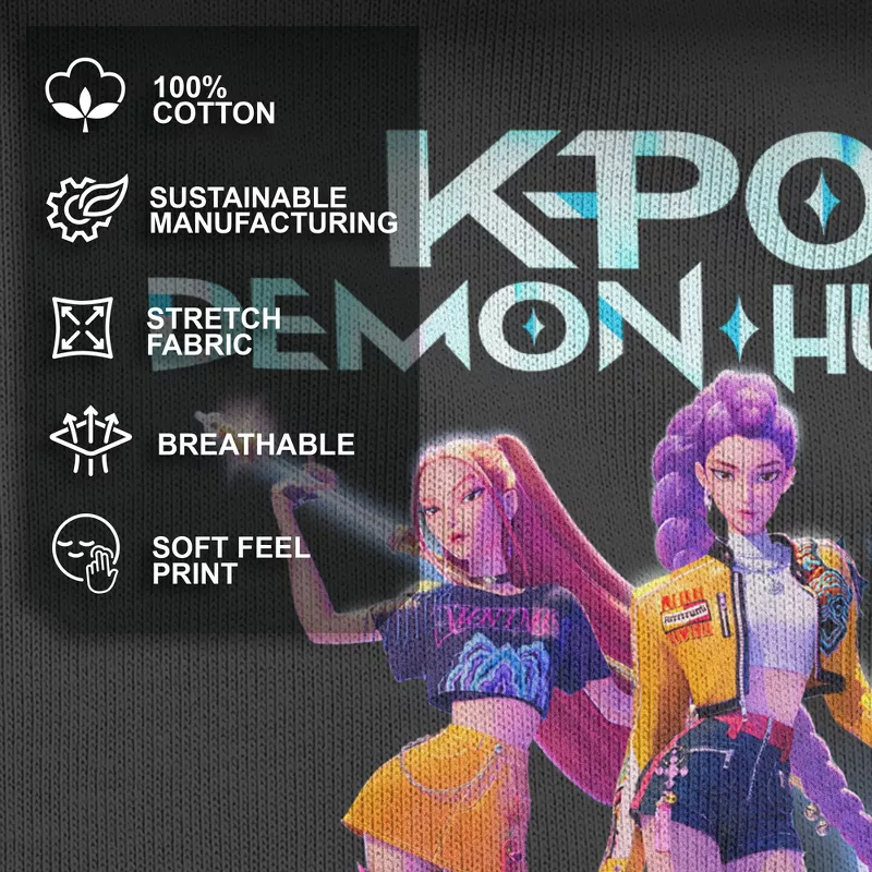 Girls Kpop Demon Hunters T-Shirt – Official Anime Idol Group Graphic Tee Featuring Mira, Rumi & Zoey | AmazPromo