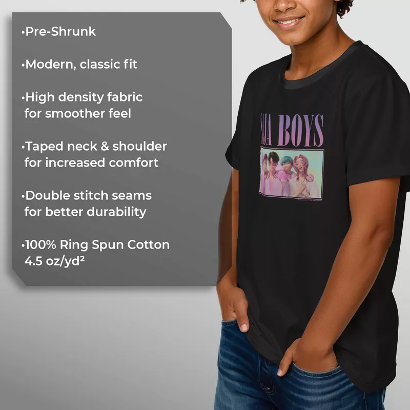 Boys KPop Demon Hunters Saja Boys Graphic T-Shirt | Official Anime Band Merch Tee | AmazPromo