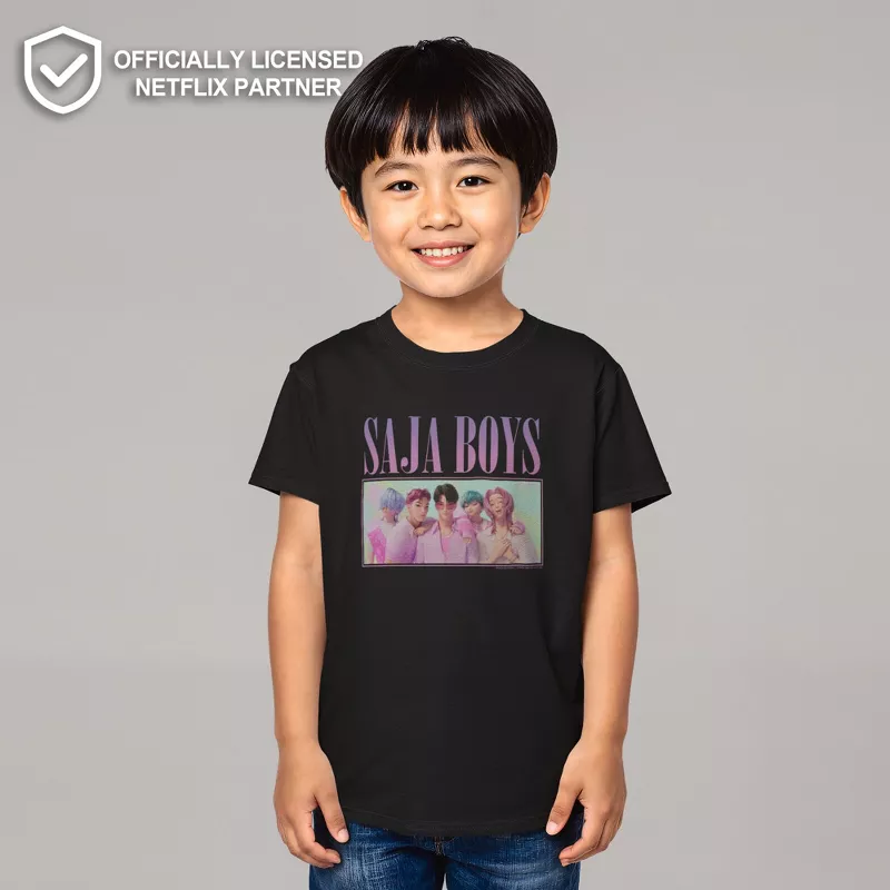 Boys KPop Demon Hunters Saja Boys Graphic T-Shirt | Official Anime Band Merch Tee extra image