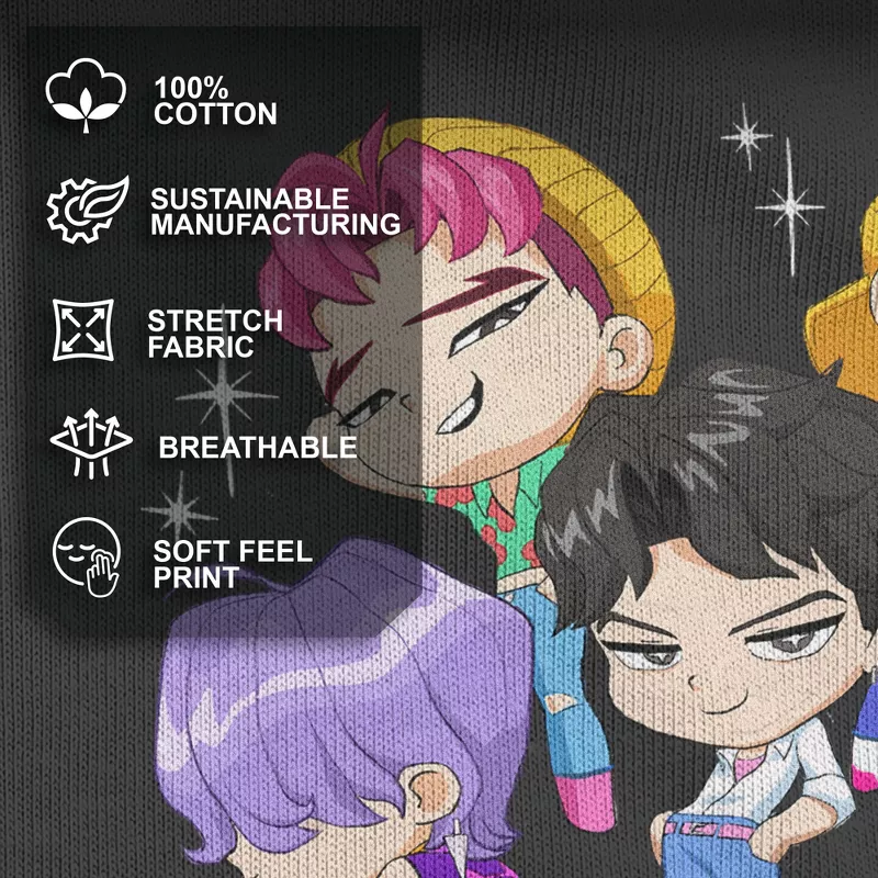 Girls KPop Demon Hunters Saja Boys Chibi Group Graphic T-Shirt | Official K-Pop Anime Merch | AmazPromo