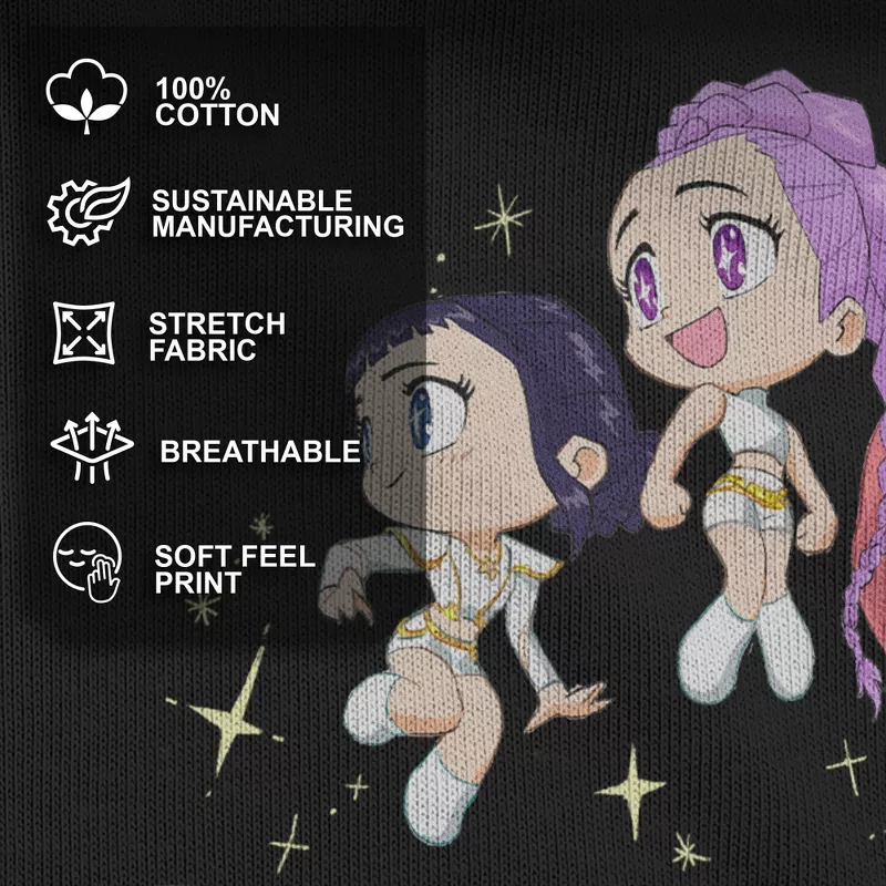 Boys KPop Demon Hunters Huntrix Chibi Trio Graphic T-Shirt | Official Anime Idol Merch | AmazPromo