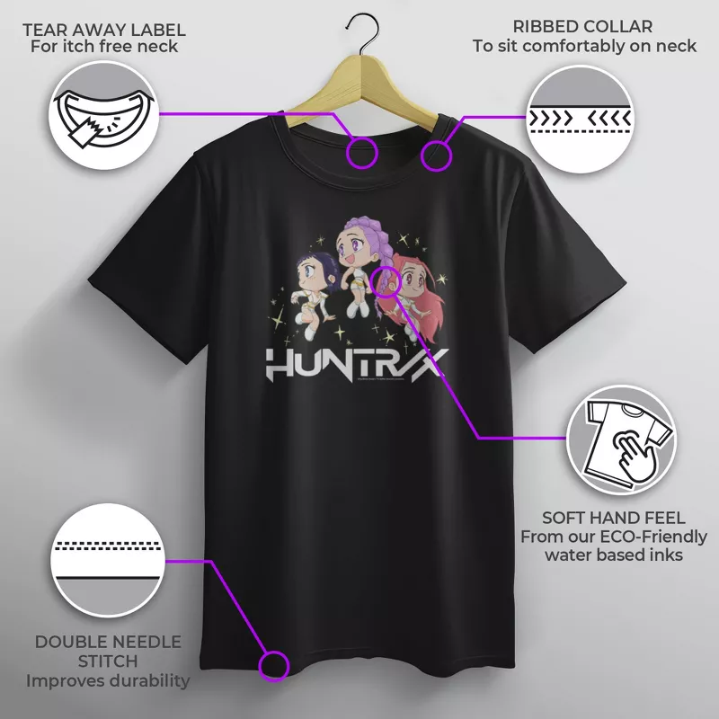 Boys KPop Demon Hunters Huntrix Chibi Trio Graphic T-Shirt | Official Anime Idol Merch extra image
