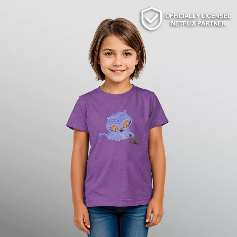 Girls KPop Demon Hunters Derpy Graphic T-Shirt | Mischievous Cute Anime Pet Tee for Fans extra image