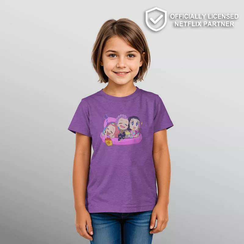 Girls KPop Demon Hunters Movie Night Graphic T-Shirt | Mira, Rumi & Zoey Official Anime Fandom Tee extra image