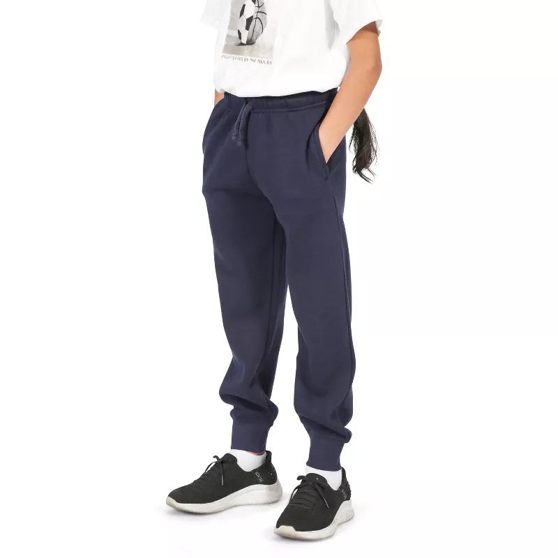 EVERYDAY KIDS Girls’ Cozy Navy Fleece Joggers – Soft Cotton Blend Sweatpants for Active & Lounge Wea | AmazPromo
