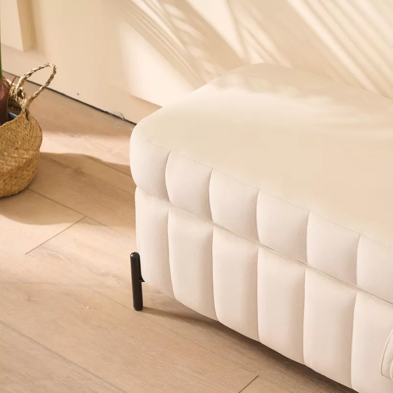 Baofuwish Velvet Storage Ottoman Bench with Sturdy Metal Legs – 49" End-of-Bed, Entryway & Living Ro extra image