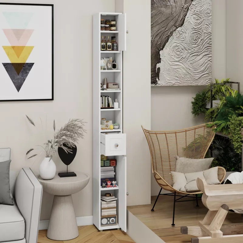 KWPZQEB 71" Narrow Bathroom Storage Cabinet – Slim Tall Freestanding Organizer with Adjustable Shelv | AmazPromo