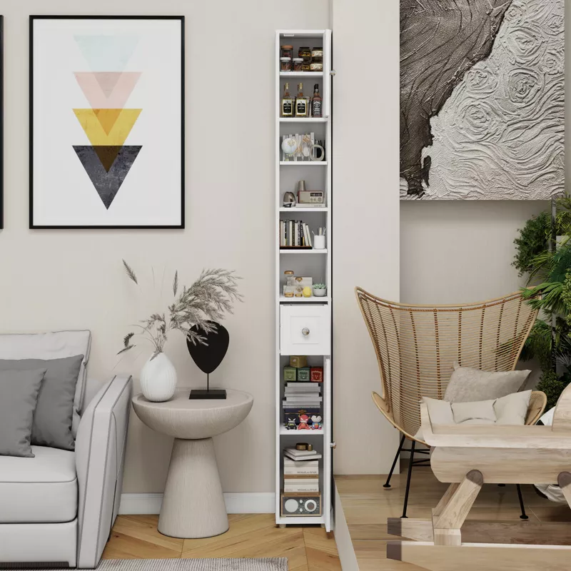 KWPZQEB 71" Narrow Bathroom Storage Cabinet – Slim Tall Freestanding Organizer with Adjustable Shelv | AmazPromo