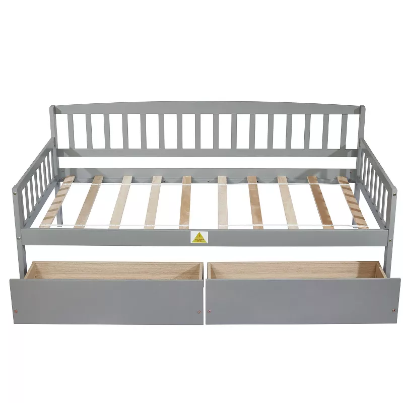 YOOCOZZ Twin Size Daybed with Drawers, Solid Pine Wood Sofa Bed Frame with Storage & Slats for Bedro extra image