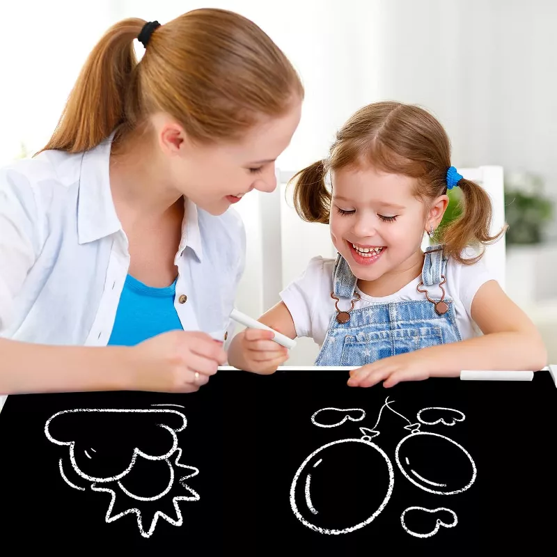 Kinder King Kids Activity Table and 2 Chairs Set, 4-in-1 Wooden Toddler Desk with Blackboard extra image