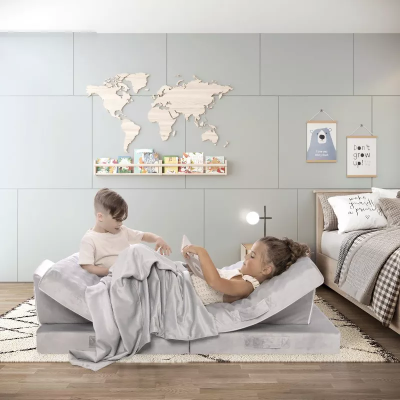 Milliard Kids Play Couch Sofa with Bonus Blanket – Modular Toddler Furniture for Imaginative Play | AmazPromo