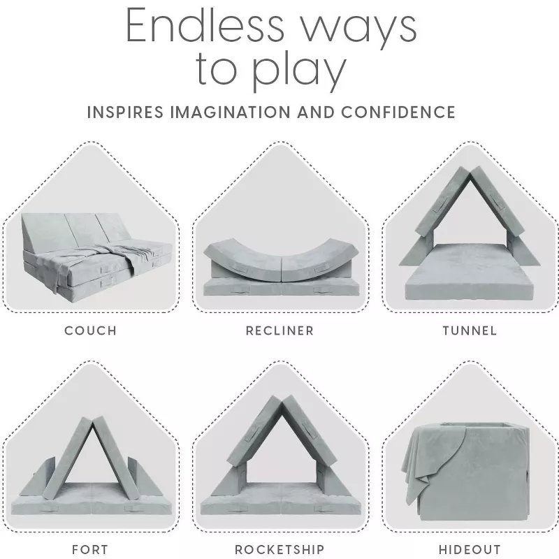 Milliard Kids Play Couch Sofa with Bonus Blanket – Modular Toddler Furniture for Imaginative Play | AmazPromo