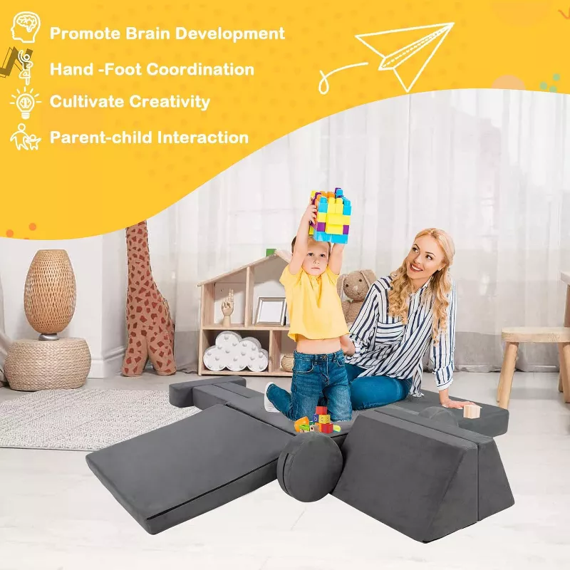 Kinder King 9PCS Kids Modular Play Couch – Convertible Toddler Sofa & Foam Play Set, Flip Out Lounge extra image