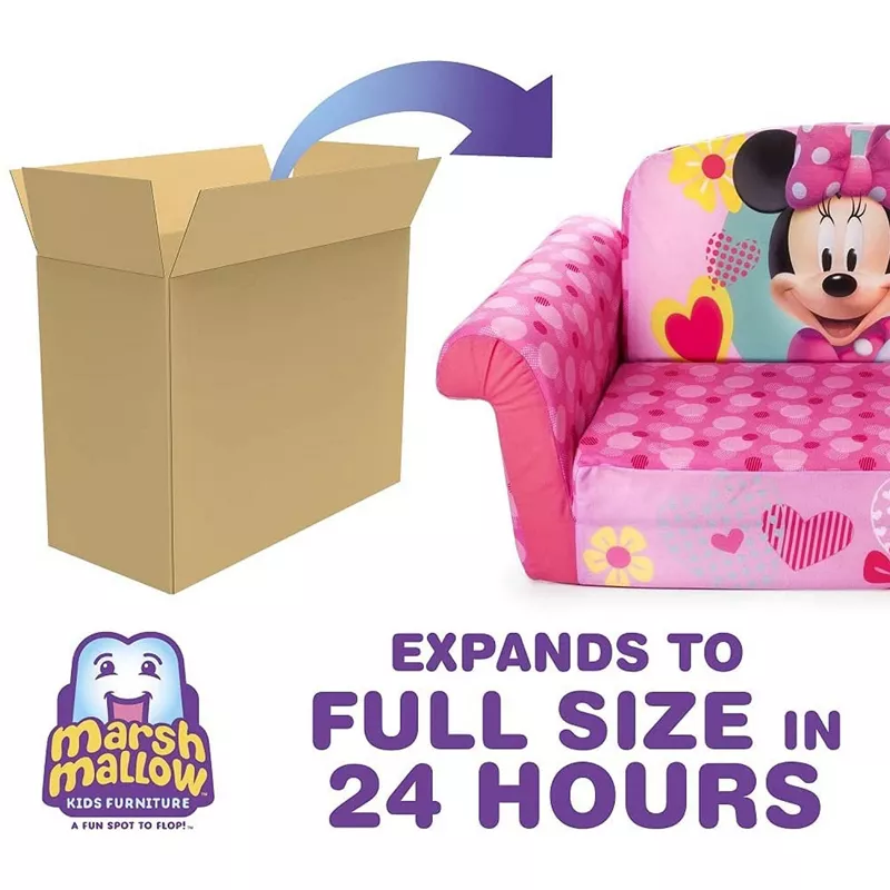 Marshmallow Furniture Disney Princess 2-in-1 Kids Foam Sofa & Sleeper Bed – Comfy Flip-Open Couch fo extra image