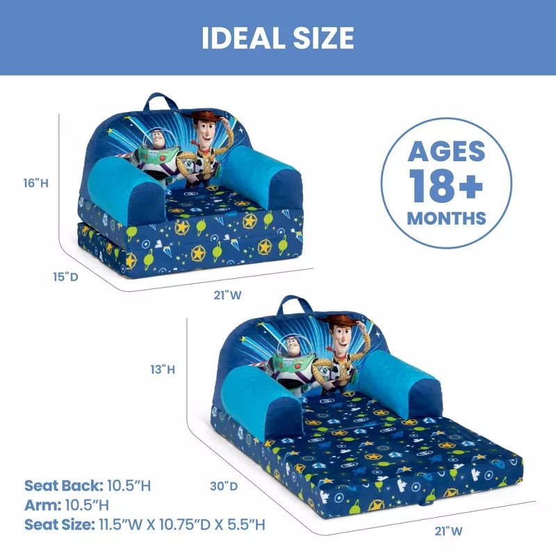 Delta Children Toy Story Flip-Out Toddler Chair – Cozy Kids Lounger & Nap Sleeper extra image