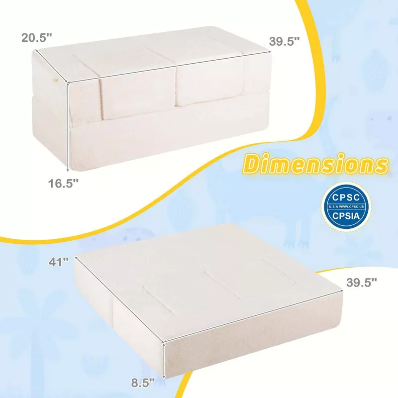 Costway Modular Kids Sofa – Convertible Plush Toddler Couch & Play Chair with Armrests, Washable Cov | AmazPromo