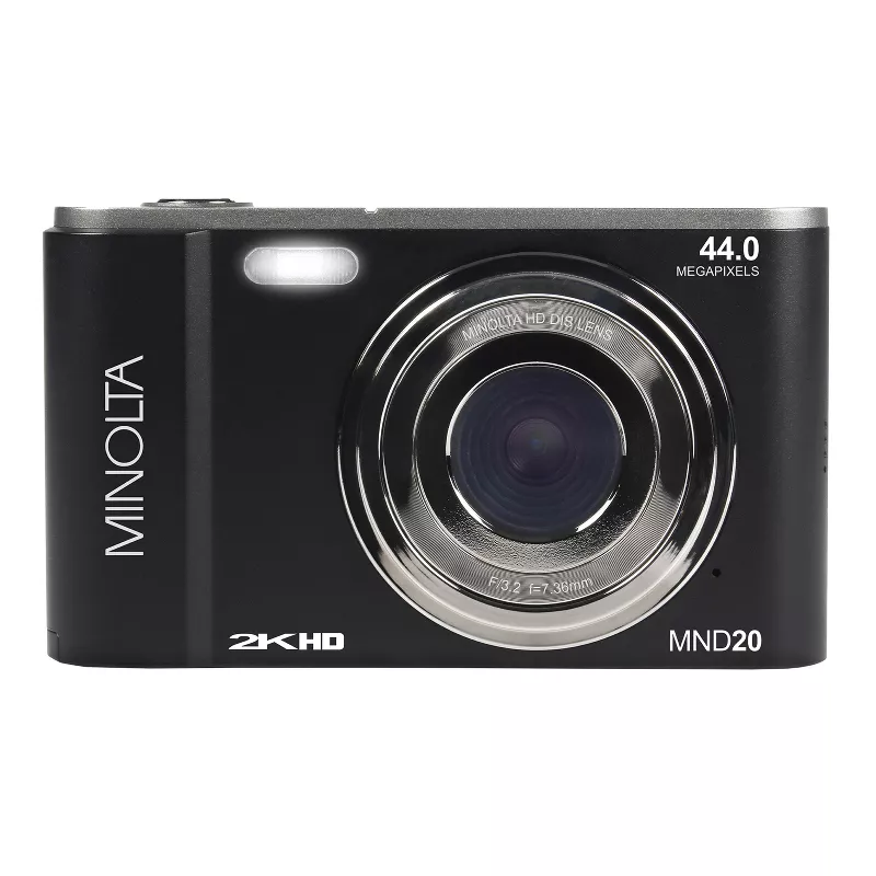 Minolta® MND20 44MP Digital Camera with 16x Zoom, 2.7K Quad HD Video, Anti-Shake Stabilization & 2.9 | AmazPromo