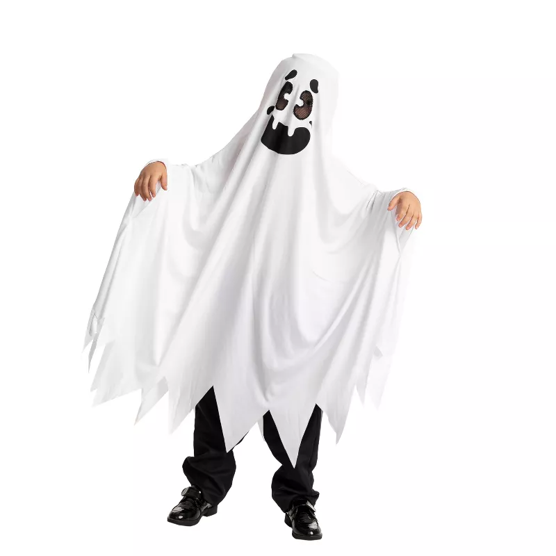 Joyfy Toddler Ghost Halloween Costume with Pumpkin Basket – Cute White Cape for Kids Dress Up & Tric extra image