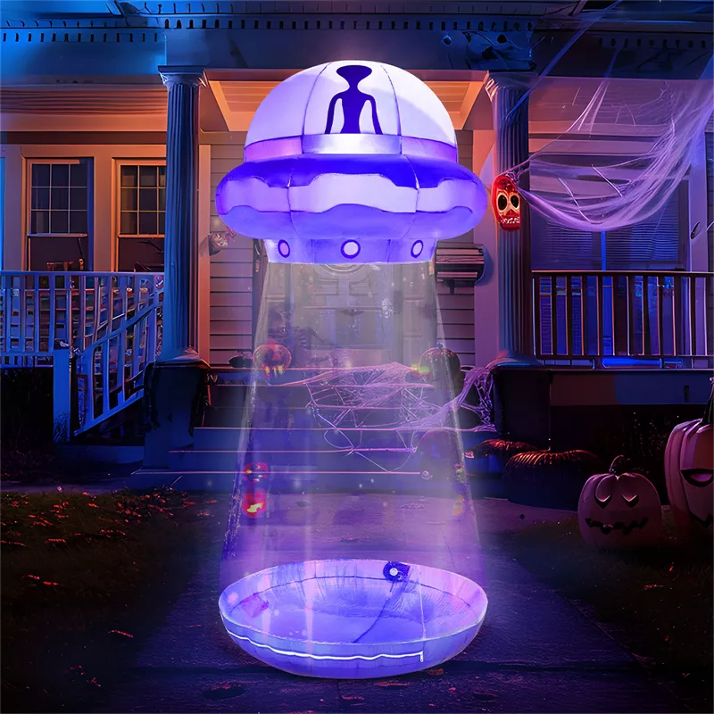 Joyfy 9FT Halloween Inflatable UFO Outdoor Decoration with LED Lights – Giant Alien Spaceship Blow U | AmazPromo