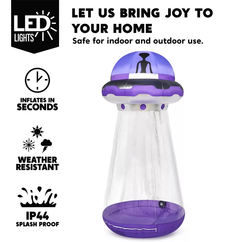 Joyfy 9FT Halloween Inflatable UFO Outdoor Decoration with LED Lights – Giant Alien Spaceship Blow U | AmazPromo