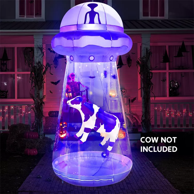 Joyfy 9FT Halloween Inflatable UFO Outdoor Decoration with LED Lights – Giant Alien Spaceship Blow U extra image