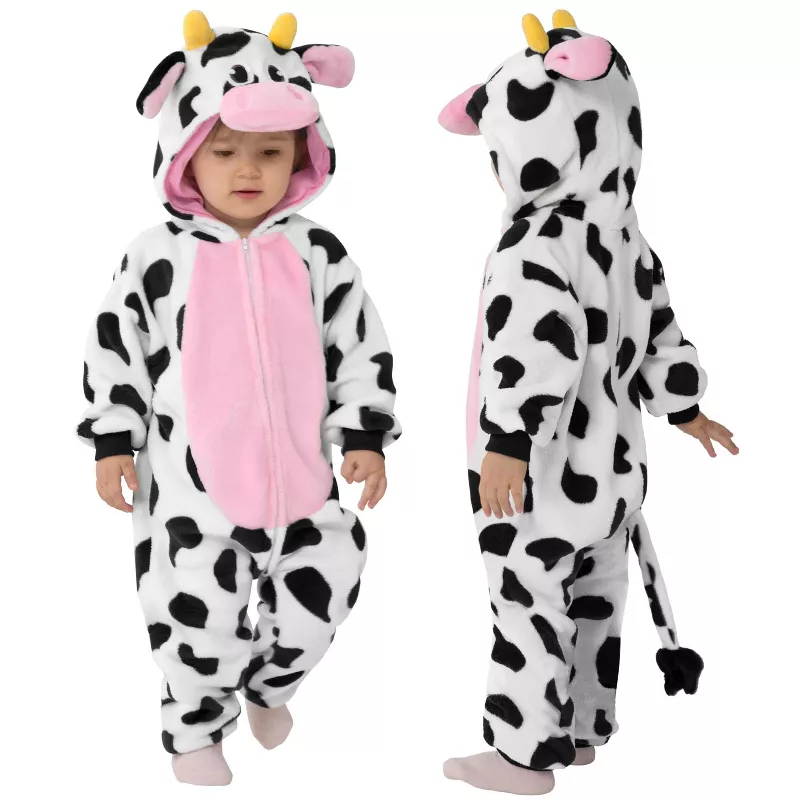 Joyfy Baby Toddler Cow Halloween Costume Pajamas – Adorable Infant Farm Animal Dress-Up Romper | AmazPromo