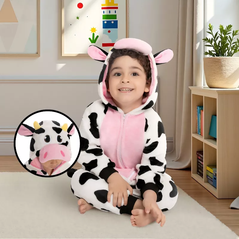 Joyfy Baby Toddler Cow Halloween Costume Pajamas – Adorable Infant Farm Animal Dress-Up Romper | AmazPromo