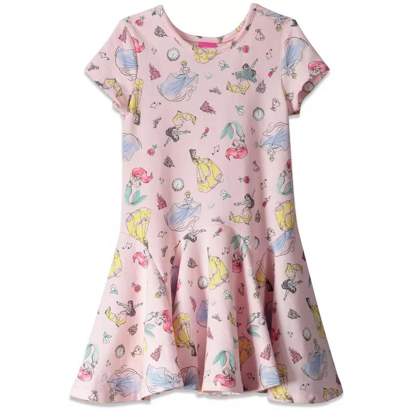 Disney Princess Toddler Dress for Girls – Frozen, Ariel, Cinderella & Belle Short Sleeve Christmas | AmazPromo