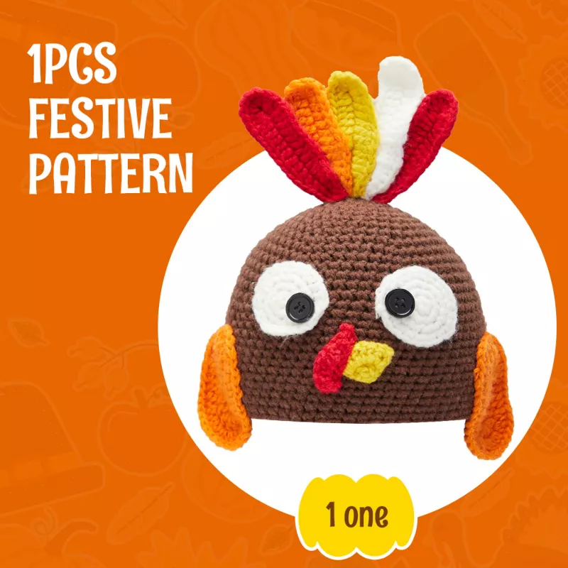 Joyfy Thanksgiving Turkey Beanie Hat for Kids – Soft Knit Holiday Costume & Photo Prop with Ear Flap | AmazPromo