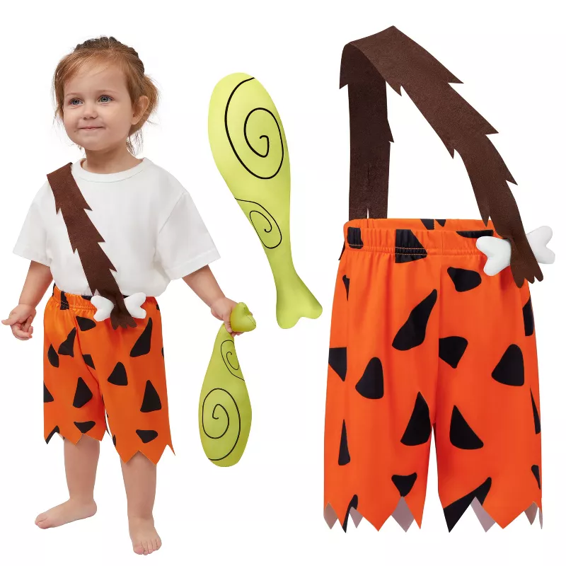 Joyfy Toddler Caveman Costume for Boys – Baby Stone Age Halloween Outfit with Strap Pants & Plush | AmazPromo