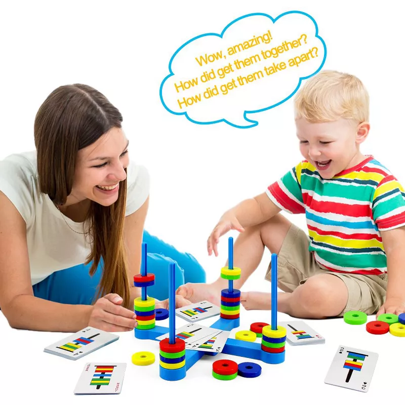 VATOS Magnetic Board Game for Kids Age 3-8 | STEM Educational Toy with 32 Magnetic Rings, Challenge | AmazPromo