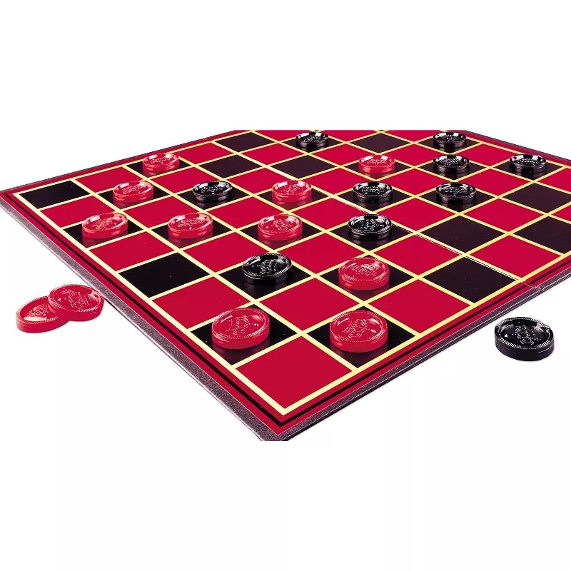 Pressman Checkers Board Game with Folding Board & Interlocking Checkers – Classic Family Strategy | AmazPromo