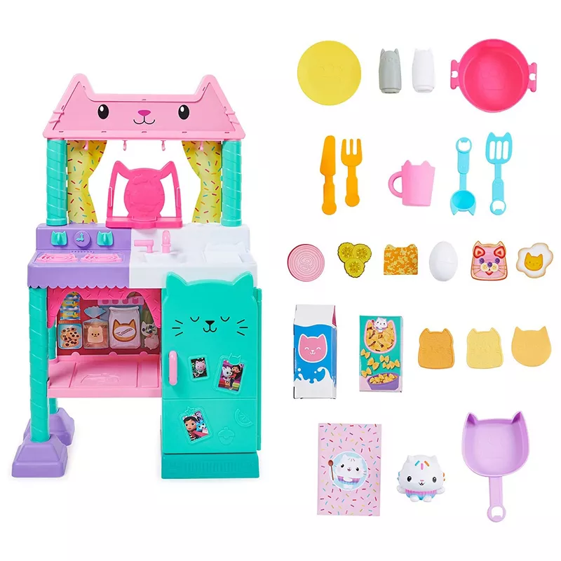 Gabby’s Dollhouse Cakey Kitchen Playset – Interactive Toy Kitchen with Sounds, Music, Play Food & Ac extra image