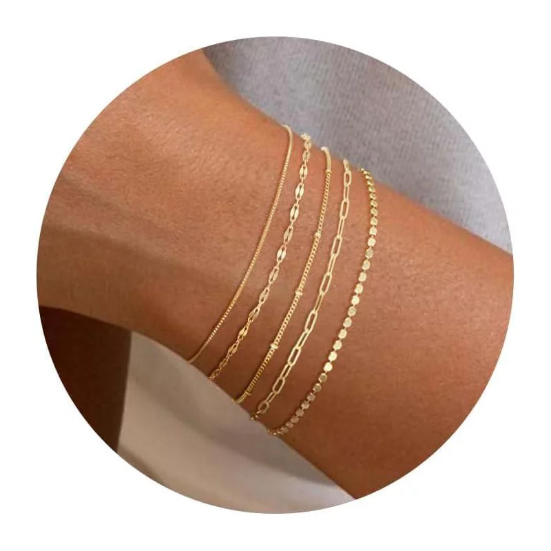 14K Gold Plated Bracelets for Women – Dainty Waterproof Stackable Bracelet Set with CZ Tennis extra image