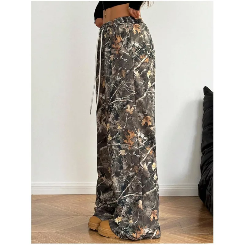 BLUEMING Women’s Camo Wide Leg Sweatpants – Baggy Loose Fit Drawstring Trousers | AmazPromo
