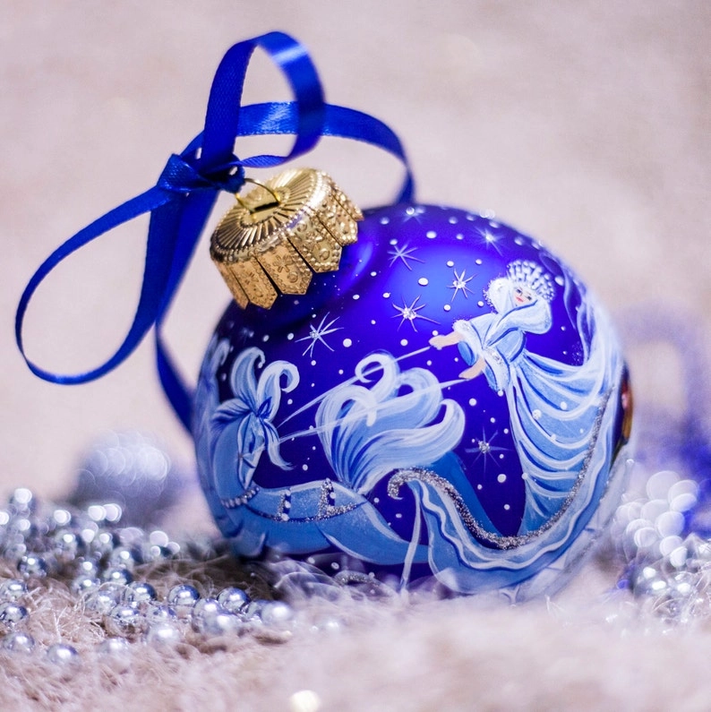 ArtisOrna™ Hand-Painted Glass Snow Queen Christmas Ornament extra image